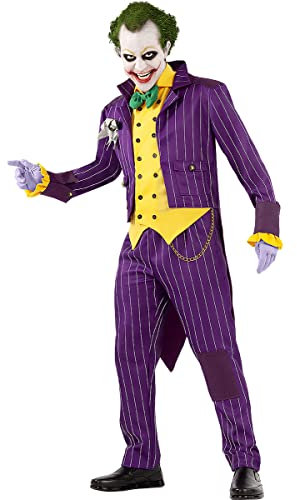 Funidelia Costume Ufficiale di Joker Arkham City per Uomo, Tenuta da Joker per Adulto, Costumi di Halloween e Carnevale – Taglia M