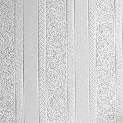 Anaglypta White Paintable Marble Stripe Wallpaper Vinyl Wall Washable Textured from YöL