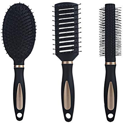 Lurrose 3stücke Haarkamm Für Damen Lockenkamm Mit Nylonborsten Ergonomischer Griff Für Glattes Und Lockiges Haar Tägliche Anwendung Kopfhautpflege Frizz-reduzierung