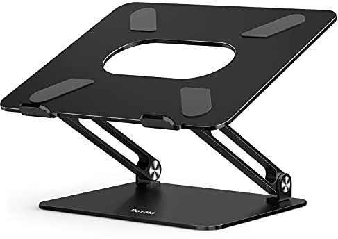 BoYata Laptop ständer, Multi-Angle-Standfuß mit Heat-Vent, Aluminium Einstellbares Notebook ständer kompatibel für Laptop (10-17 Zoll), einschließlich MacBook Pro/Air, Surface, Samsung (Schwarz)