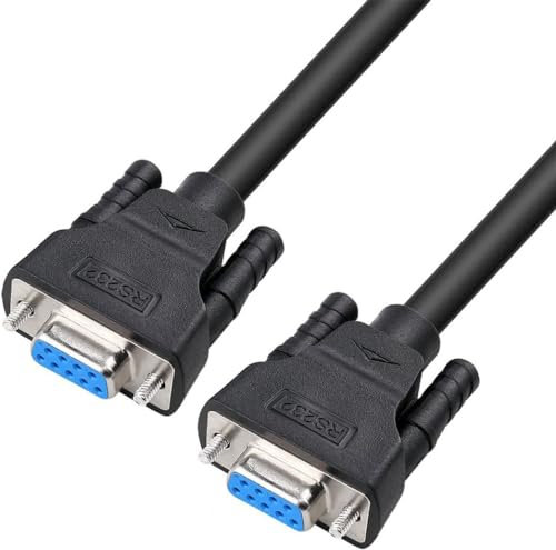 DTECH da DDB9 a DB9 RS232 - Cavo seriale da femmina a femmina, cavo null modem croce e cavo TX/RX, per comunicazioni dati (1,5 m, colore: nero)