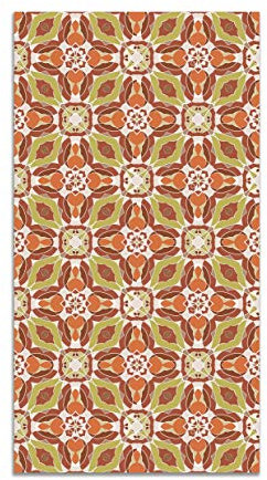 Panorama Vinyl-Teppich Küche Lounge - Verschiedene Größen - (Orientalische Kaleidoscope Orange Fliesen 40x80 cm)