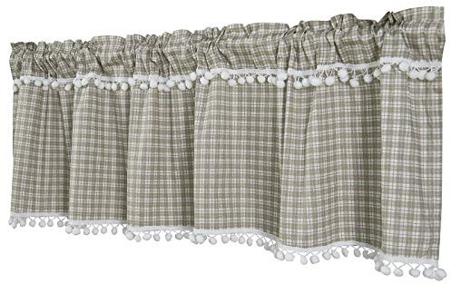 Dreamskull Scheibengardine Bistrogardine Landhaus Kurz Küche Modern Blickdicht Kurzstores Gardinen Kurzgardinen Küchengardine Stangendurchzug Kariert Karo 150 cm Breit Kleinfenster (Khaki)