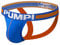 Junhouse Men's Cotton Jock Strap Trendy Personality Athletic Supporter Sports Low Rise Performance Jockstraps Elastic Waistband Sexy Underwear T-Back Thong G-String Breathable Underpants (A Orange,L)