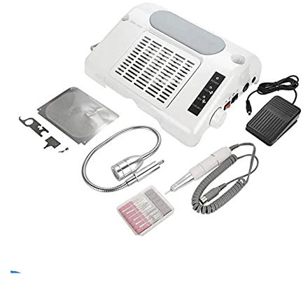 Aspiradora de uñas 5 EN 1 Máquina de manicura multifuncional UV Lámpara para el secador de uñas Clavo de vacío con el filtro Nail Taladro de escritorio Lámpara de uñas Equipo de arte