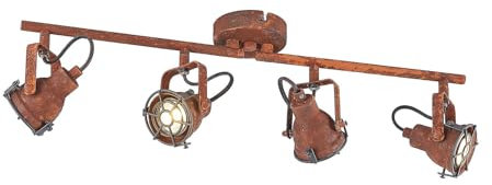 Lindby Strahler Scabra (Vintage, Industriell) in Braun aus Metall (4 flammig GU10) - Deckenlampe Deckenleuchte Lampe Spot Wohnzimmerleuchte