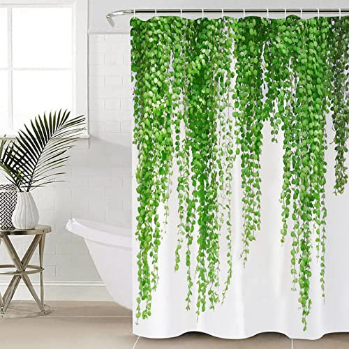 Jianghu Art Style Simple Vert Rideau de Douche Haute qualité Salle de Bain Tissu imperméable Toilette décor Rideaux de Douche 90x200cm/35x79in(WxH)