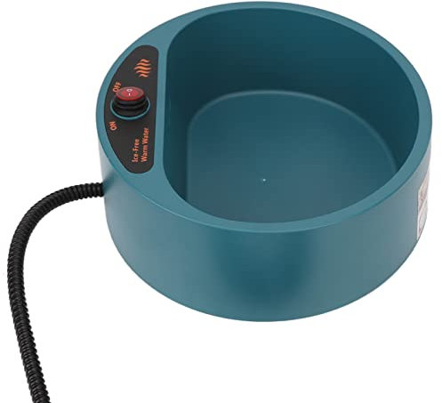 Pssopp Beheizter Hundenapf Beheizter Haustiernapf Outdoor Hunde Thermalnapf Haustier Thermalwassernapf mit wasserdichtem Schalter für Hund und Katze