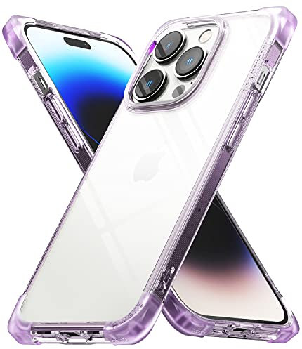 Ringke Fusion Bumper Case Compatible with iPhone 14 Pro 6.1-Inch Case, Square Shaped Advanced Edge Bumper Shockproof Drop Protection - Clear Purple