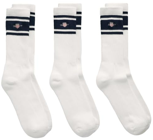 GANT Men's SHIELD SPORT SOCKS 3-PACK Herren Socken, White,
