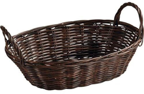 Kesper Brot- und Obstkorb oval mit Henkel aus Kunststoff in der Farbe Braun, Maße: 29x13x18 cm, 17646