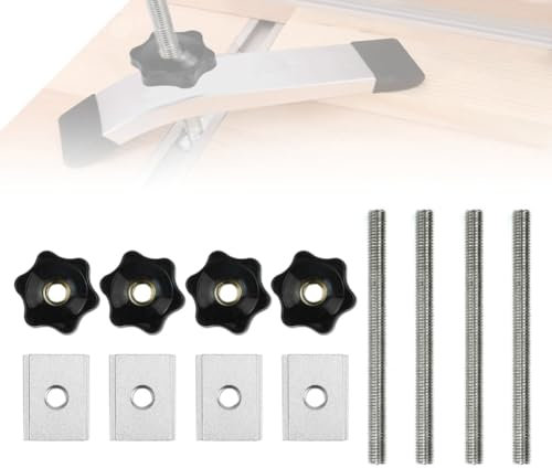 OKUYAN 12PCS T-Track Sliding Nut M8 T-Slot Bolts Woodworking Slot Fastener Set with Aluminum Alloy Slot Slider Stainless Steel T-Slot Screw and Plastic T-Track nuts for Workbenches Jigs and Fixtures