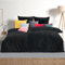 Soifox Winter Flanell bettwäsche 135 x 200 4teilig - Schwarz Flauschige und warme Cashmere Touch Bettbezug 2er Set + Kissenbezug 2er Set 80x80 cm mit Reißverschluss