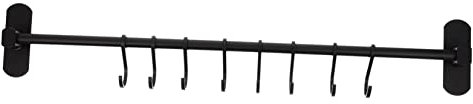 DOITOOL Kitchen Hook Kitchen Utensil Rack Copper Utensil Holder Kitchen Rail with Hooks Wall Row Hook Utensil Cup Punch Keychain Hook Garment Hooks Holder Pots and Pans Space Aluminum
