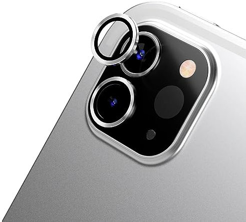 RhinoShield Protector de Lente de cámara Compatible con [iPad Pro 2/3/4 11inch/ iPad Pro4/5/6 12.9inch]|Vidrio Templado 9H de Alta claridad a Prueba de rayones y molduras de Aluminio-Plata