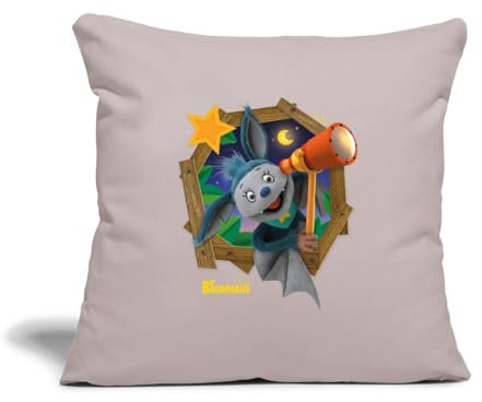 Spreadshirt KiKA-Baumhaus Mit Fidi Guckt Aus Dem Fenster Kissenbezug 45x45 cm, One Size, helles Taupe