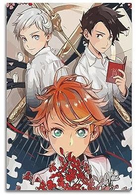 VZRSQZK Anime Promised Neverland Poster, dekoratives Gemälde, Leinwand-Wandposter und Kunstdruck, modernes Familienschlafzimmer-Dekor-Poster, 50 x 75 cm