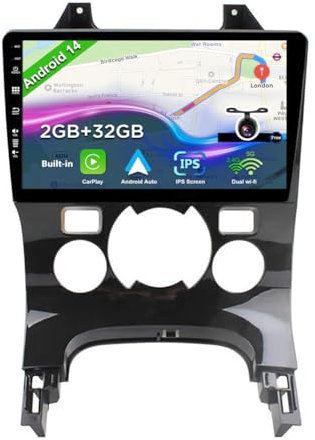BXLIYER Android 14 Autoradio pour Peugeot 3008 (2013-2018) - 2G+32G - 2 DIN 9 Pouce - Caméra arrière GRATUITES - Dab Volant Dual Badn WLAN Carplay Android Auto Split-Screen Bluetooth Mirrolink