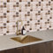 Fliesen Selbstklebend Küche 15X15 Beige Mosaik Selbstklebende Fliesenaufkleber Aus Vinyl,Diy Fliesenfolie Für Badezimmer，Wasserdicht Selbstklebende Treppenaufkleber（10Pcs）