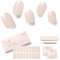 NAILOG Unghie Gel Adesive UV - 20 PCS Colore Nudo Smalto Adesivo per Unghie Compatibile con qualsiasi lampada UV/LED, Durata Prolungata e Qualità Salon Professionale, Facile da Applicare e Rimuovere