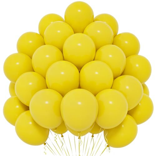 Gelbe Luftballons, 50 Stück 12 Zoll Gelbe Luftballons, Latex Matte Gelbe Ballons Für Frauen, Mädchen Kinder Für Gelbes Thema Geburtstagsfeier Abschlussfeier Babyparty Hochzeit Valentinstag Dekoration