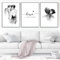 AWKFHF Schwarz-Weiß-Aquarell-Paare Liebe Bilder, Leinwandbild Poster Kunstdruck Wohnzimmer Deko Schlafzimmer Bilder Wanddekoration (3X60X90CM,ohne Rahmen)