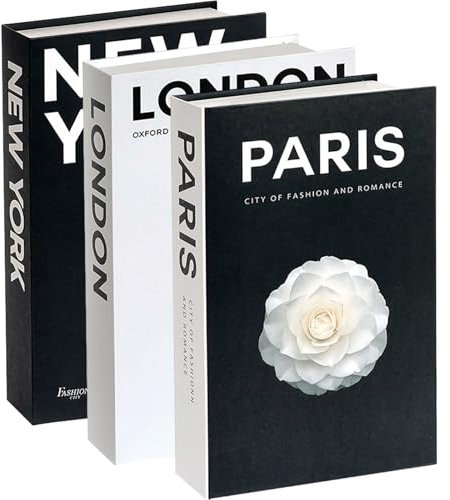 Hrippy 3 Pièces Livres Décoratifs pour La Décoration Intérieure Ensemble De Faux Livres À Couverture Rigide Moderne Faux Livres D'affichage pour Les Décorations D'étagère De Table Basse À La Maison