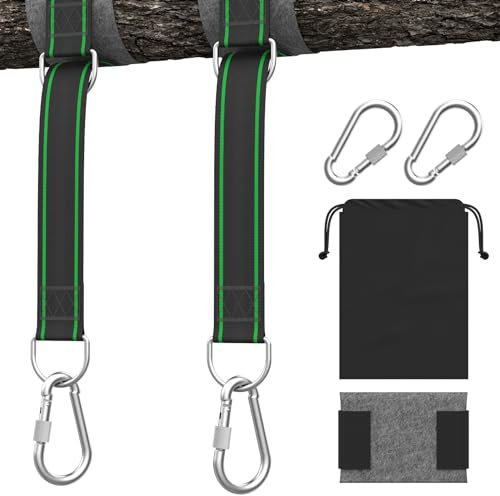 Hammock Straps Tree Swing Straps Set Of 2 Hammock Tree Straps Swing Straps Hanging Kit Hammock Chair Hanging Garden Furniture Supplies Holds 1200KG