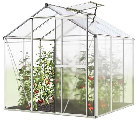 GFP Gewächshaus Jasmin 3 Alu-Rahmen 192 x 192 cm Polycarbonat Platten