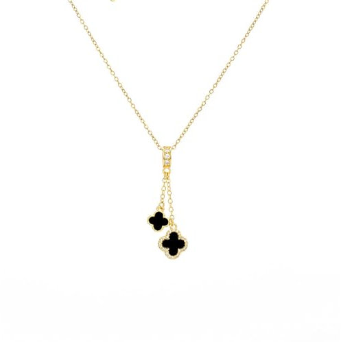 Awesomeapex Halskette für Frauen, 18 Karat vergoldete vierblättrige Kleeblatt-Halskette, glückliche 4-Blatt-Abdeckung Blume Ncklaces einzigartige trendige Schmuckgeschenke für Frauen Mädchen