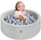 Dodozen Bällebad 90X30cm/200 Bälle ∅ 7Cm Bällepool Für Babys Kinder Rund,Superweicher Samt,Abnehmbar und waschbar,Grau:Silber