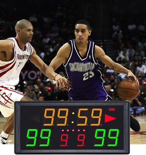 IMOSEI Tableau de score de jeu, horloge de fitness à 10 chiffres avec télécommande, utilisation 7-8h, minuteur positif/compte à rebours, temps d'attaque/score/nombre de tours/affichage de la