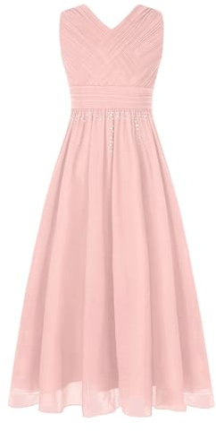 iiniim Vestito da Ragazza da Cerimonia Abiti da Ballo da Ballo per la Ragazza di Promenade Vestito da Partito Cocktail Festa Rosa 13-14 Anni