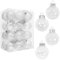 24 Stück Christbaumkugeln Set Weiß, Ø 6cm Christbaumkugeln aus Kunststoff, Schöne Weihnachtskugeln Set mit Pailletten und Perlen Geschmückt, Christbaumkugeln für Weihnachtsdeko, Haus Dekoration