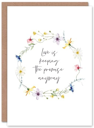 Artery8 Marriage Poem Love Keeping Promise Anyway Stars Floral Blank For Him Or Her Art Wedding Card