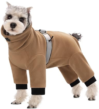 BT Bear Warme Mäntel für kleine Hunde, verstellbarer Fleece-Overall mit D-Ring, Wintermantel für kleine Hunde, Hellbraun, Größe M