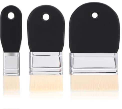 3 PCS Flat Paddle Paint Brush Set, 1, 2, 3 Wide Paint Brush, Nylon Painting Brushes, Paddle Art Paint Brushes, Scale Brush for Oil and Acrylic Paints