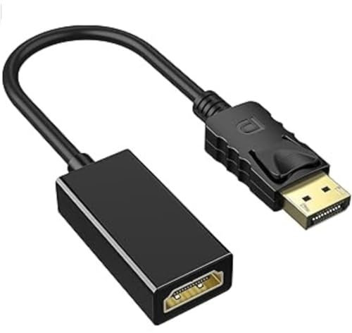 4K DisplayPort to HDMI Adapter for Monitor 1440p/30Hz & 1080p/60Hz Support, DisplayPort to HDMI Converter Male to HDMI Female DP Computer to HDMI Monitor Compatible with Lenovo, HP, Dell and More
