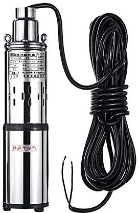 Solar Wasserpumpe Tiefbrunnenpumpe Wasserpump Tauchen Pump Tauchpumpe Edelstahlpumpe Edelstahl Tiefdruckpumpe Brunnenpumpe Rohrpumpe für Tiefbrunnen Wasserentnahme Bewässerung usw (200W 24V)