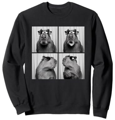 Lustige Capybara PhotoBooth mit Sonnenbrille, Capybara Foto Sweatshirt