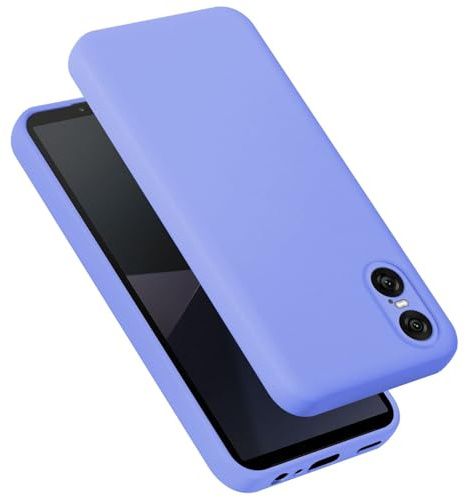Cadorabo Hülle kompatibel mit Sony Xperia 10 VI Hülle Silikon Handyhülle für Xperia 10 VI Case aus flüssigem Silikon- Kratzfeste und stoßfeste dünne TPU Schutzhülle - Liquid HELL LILA