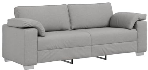 vidaXL Wolken Graues 3-Sitzer modernes Sofa Bequeme Polsterung mit abnehmbaren Kissen für Wohnzimmer für drinnen Stylisch und Langlebig Stoff Couch Möbel zeitgemäß