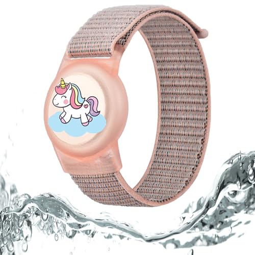 Dingfeiyu Armband Kinder für Airtag Wasserdicht, Anti-Lost & Anti-Kratz-Schutz Airtec Bracelet, Nylon Air Track GPS-Tracker Hülle Holder Case Kleinkind