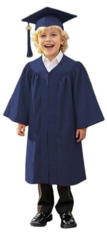 Abschlusskleid Set Kinder Toga mit Quasten Hut Kostüm Verkleidung Toga Abschluss für Kinder Kindergarten Kostüm Dekorierte Grundstudenten Mittelklasse Toga Abschlussfeier Kinder 5-10 Jahre