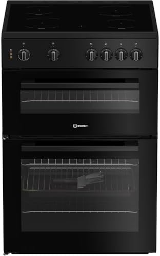 IT60V9KMBUK 60cm Electric Cooker with Twin Cavity, Fan Oven, Ceramic Hob, 2 Large Cooking Zones & Residual Heat Indicator – Black