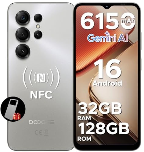 Note56X Pro Handy Ohne Vertrag Android 16 Mit Gemimi AI, 32GB+128GB/2TB, 6150mAh, 6.56 HD+90Hz Display, Octa Core Smartphone Günstig, 13MP+8MP, Dual SIM/OTG/Face ID/NFC/Widevine L1