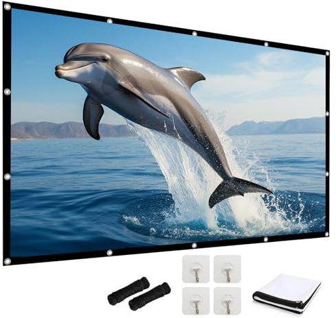 Projector Screen 60-300 inch, 16:9 Foldable Anti-Crease Portable Projector Movies Screen for Home Theater Outdoor Indoor(300in(663x373cm))