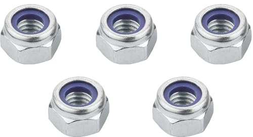 M12 Nyloc Locking Hex Nut Metal Steel Sheet Zinc Plated 12mm Nut Width 19.0mm 10pcs (10, M12)