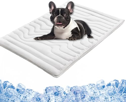 Vgpbphj Kühlmatte Hund Selbstkühlend, Waschbar Kühlmatte für Klein Mittel Groß Hunde, Kühldecke Hund ohne Gel, Dog Cooling Mat for Boden Bett Auto in Hot Summer
