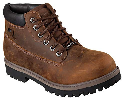 Skechers SERGEANTS VERDICT, Stivali Uomo, Marrone (Dark Brown Waterproof Crazyhorse Leather), 40 EU